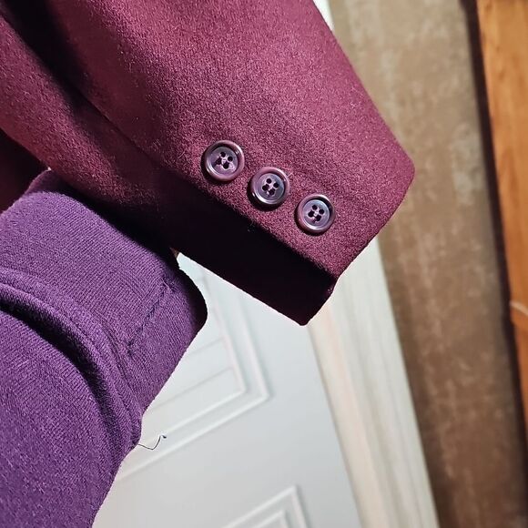 Blazer By Pendleton Virgin Wool Burgandy Size 8 Office Wear - Picture 4 of 7